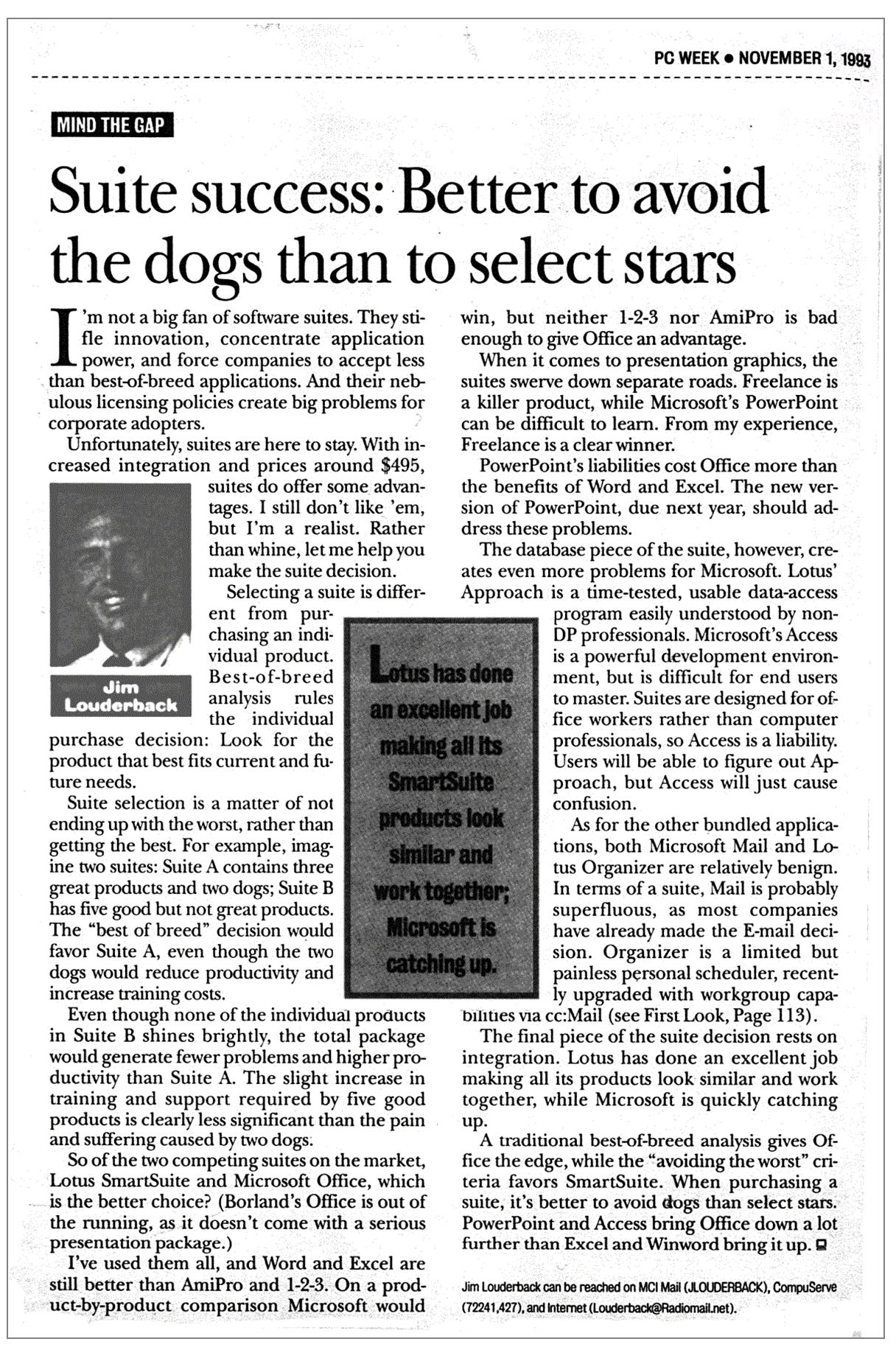 Scanned article "Suite Success: Better to avoid the dogs than to Select Stars"