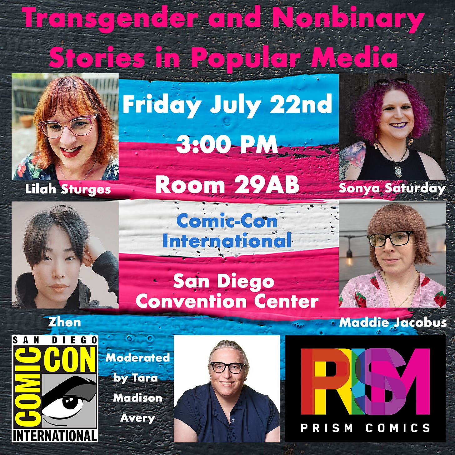 Transgender and Nonbinary Stories in Popular Media, Friday, 3pm, Room 29AB