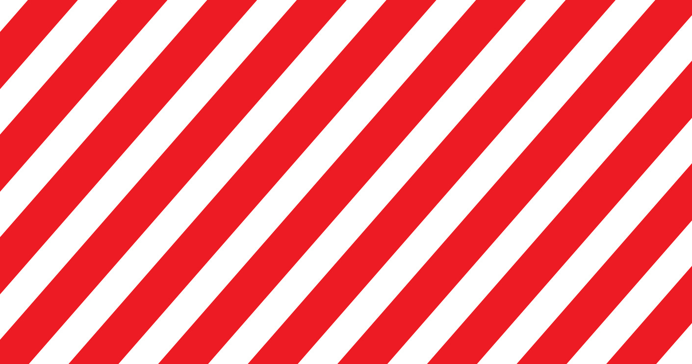 Series of diagnal red and white stripes.