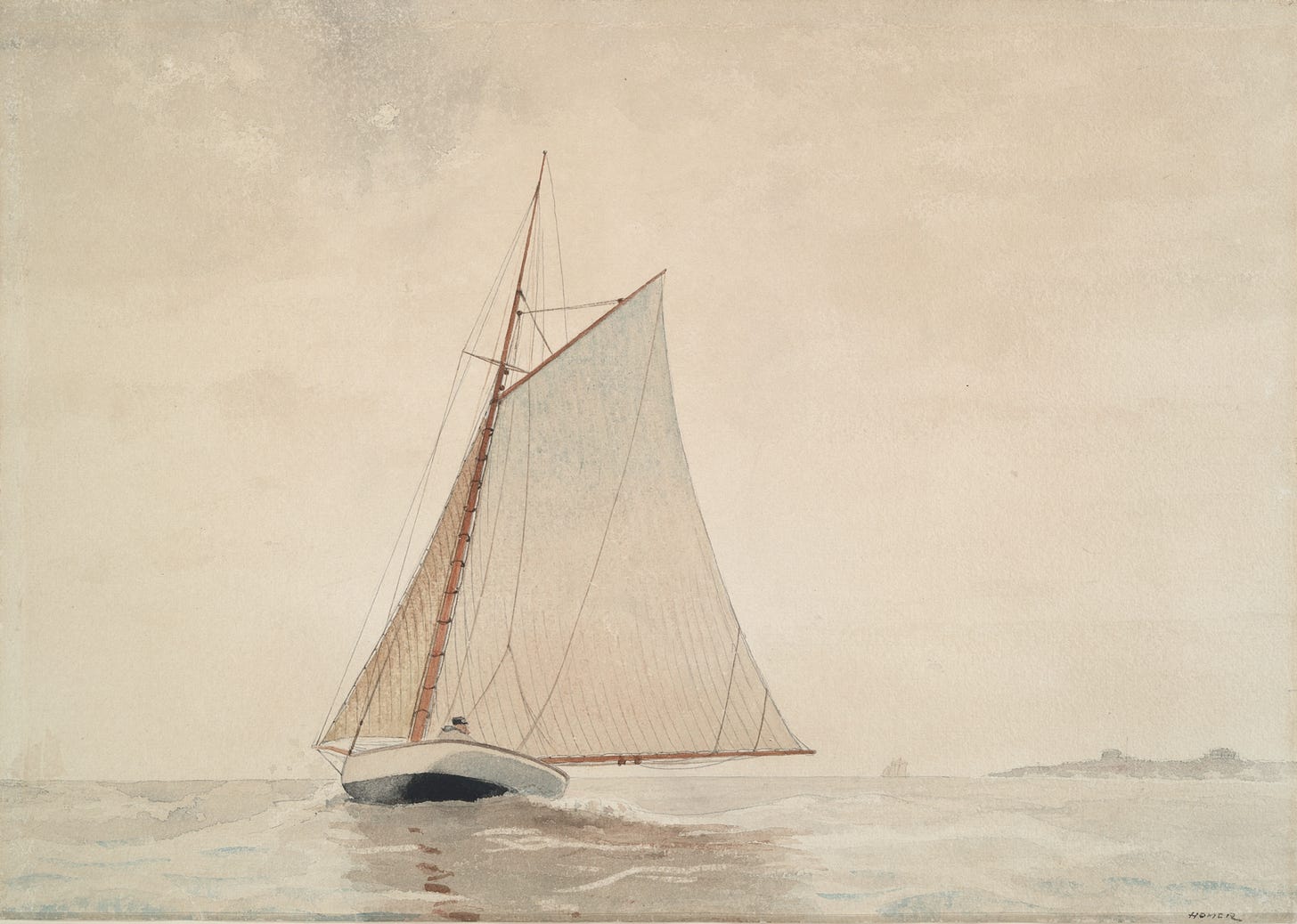 Sailing off Gloucester (ca. 1880)
