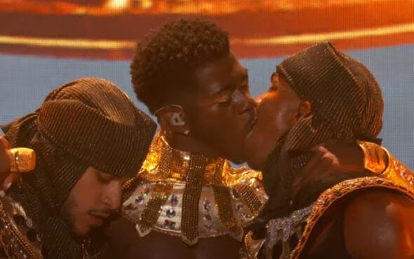 Lil Nas X passionately makes out with dancer during BET performance