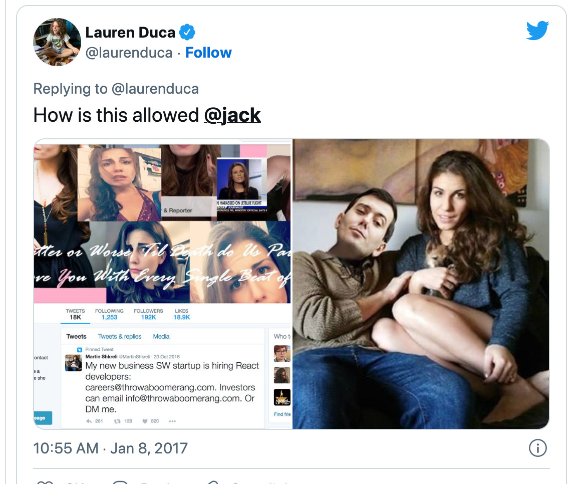 This weird (many would say “creepy”) collage and photoshopped picture got Martin suspended from Twitter.