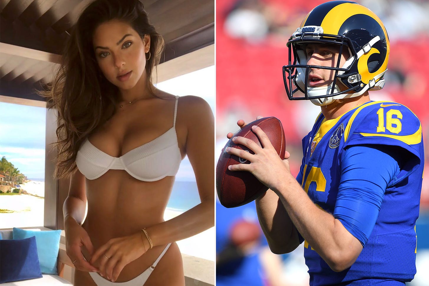 Jared Goff&#39;s offseason includes vacation with model girlfriend
