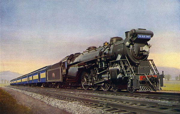 The Blue Comet train (Photos Prints, Framed, Posters, Cards, Puzzles,...)  #14141658