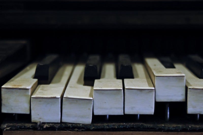 A broken piano