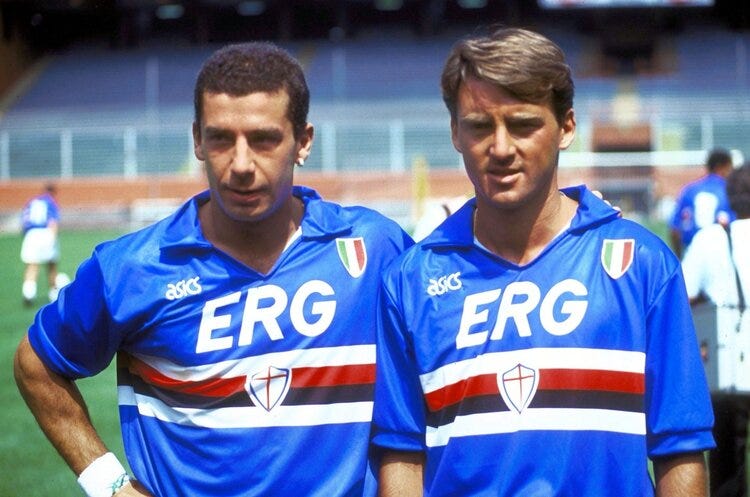I gemelli del gol: Gianluca Vialli and Roberto Mancini at Sampdoria, 1991