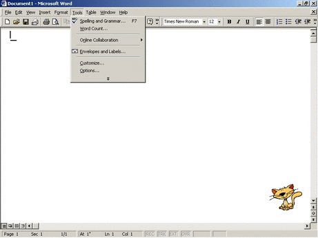 Animated GIF showing the menus automatically expanding and shrinking in Office9.