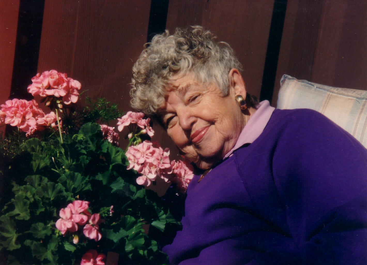 My grandmother and her flowers.