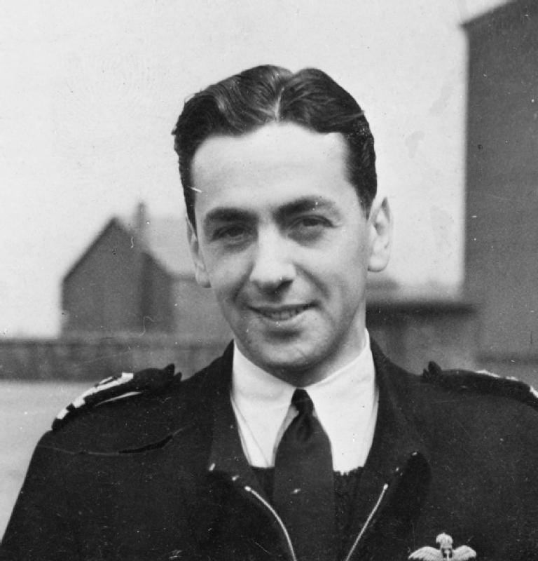 Naval Pilot Who Landed Jet Plane on Carrier. On 3 December 1945, Lieut Cdr Eric Melrose Brown, MBE, DSC, RNVR, Chief Naval Test Pilot, Landed a De Havilland Sea Vampire Jet Aircraft on the Flight Deck of the British Aircraft Carrier HMS Ocean..jpg