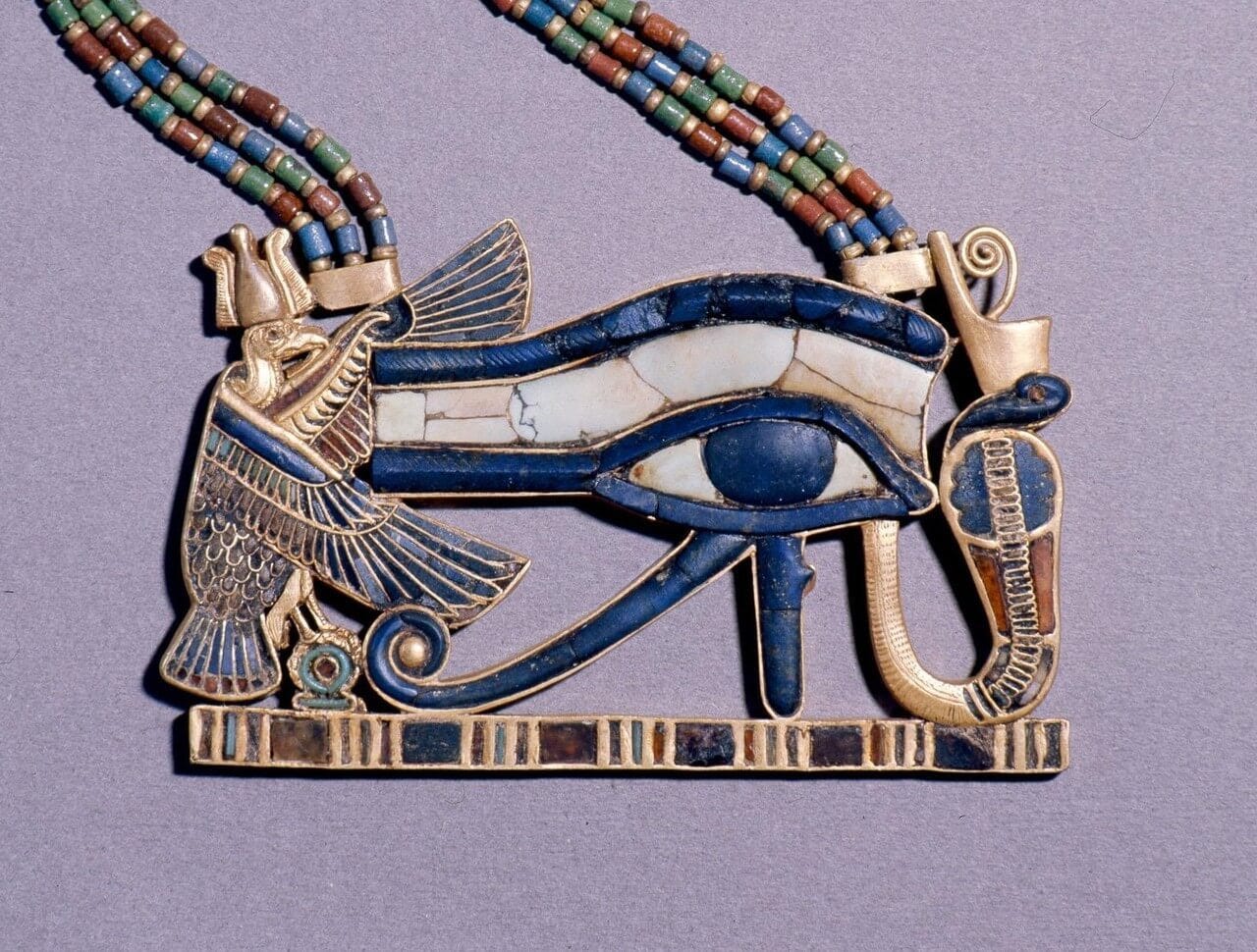 Wadjet Eye Pectoral, found on the mummy of the king Tutankhamun, symbol of  the entity of the body [1280-970]: ArtefactPorn