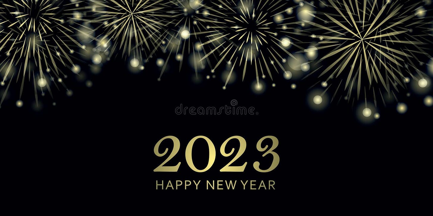 Happy New Year 2023 Golden Firework on Night Background Stock Photo - Image of party, surprise ...