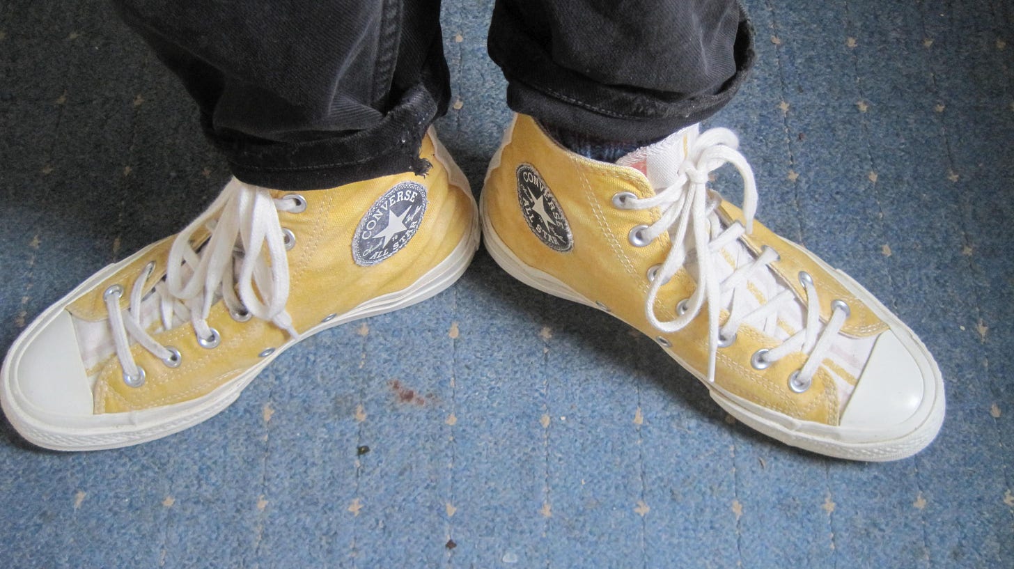 Yellow Converse sneakers