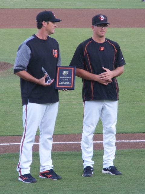 Alex Wells had a hardware collection going this season with the Shorebirds.