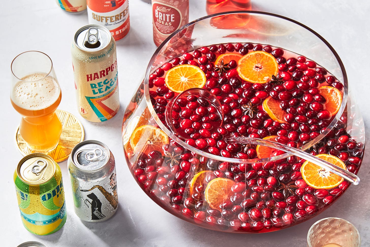 Sparkling Cranberry-Ginger Punch with Toasted Spices 