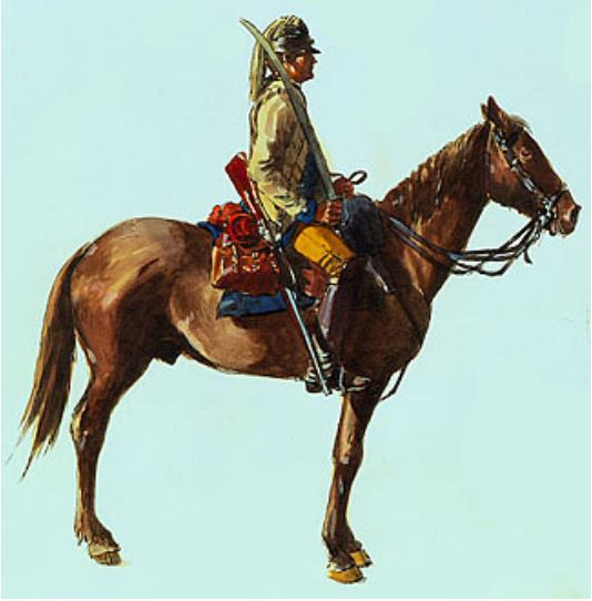Painting of a Continental cavalryman