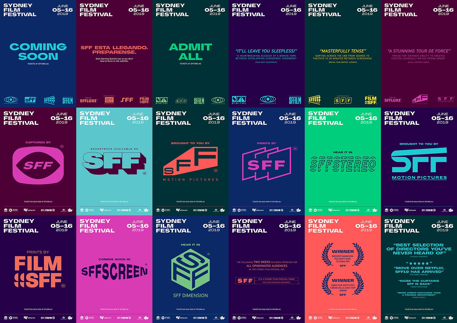 Brand New: New Logo and Identity for Sydney Film Festival by For the People  | Identity design logo, Film festival, Identity logo