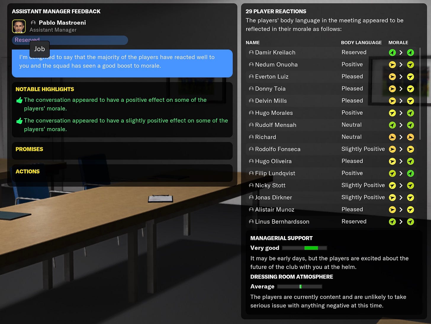 Football Manager 2021 Team Meeting