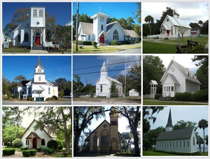 Florida Carpenter Gothic Church Collage