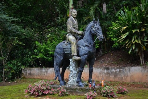 Mae Salong: Khun Sa and his horse (pony). Photo: Mark Ord