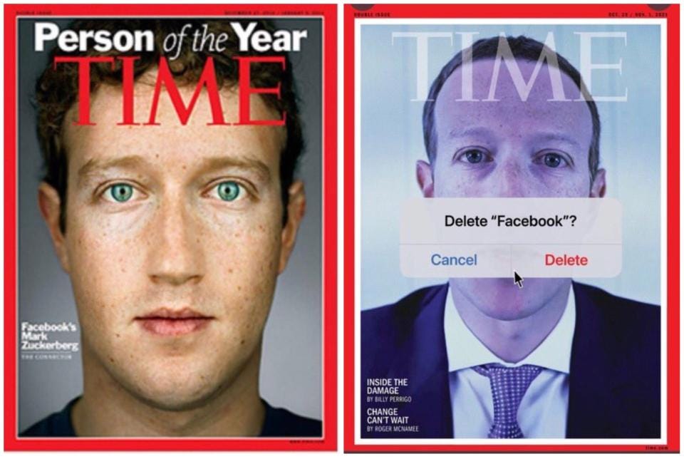 The Rise And Fall Of Mark Zuckerberg Summed Up In Two Time Covers Only 11  Years Apart - Mind Life TV