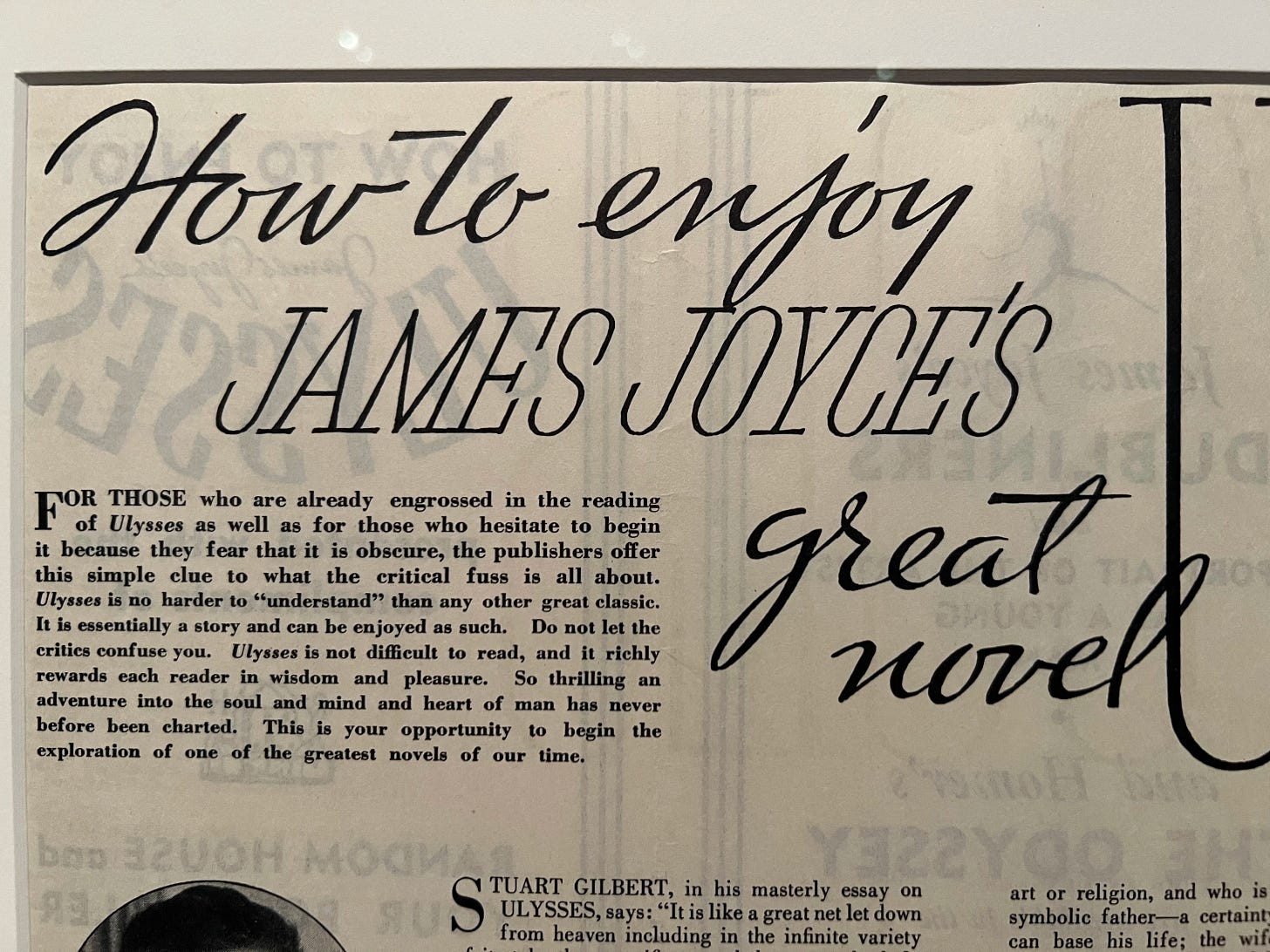 A guide to reading Ulysses; generally not a great sign