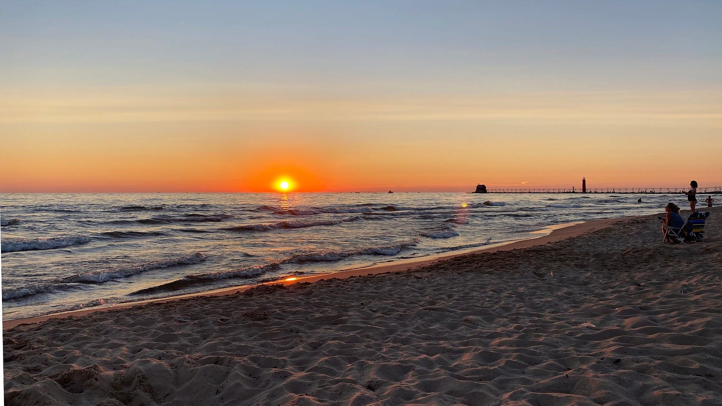 A sunset at Lake Michigan