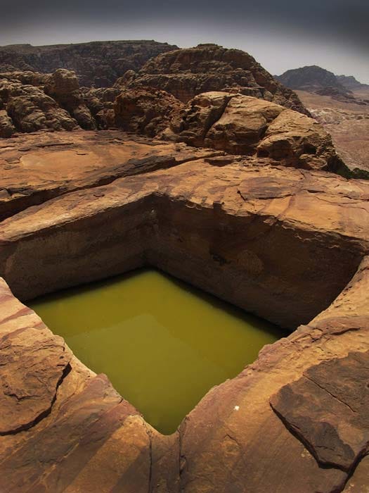 Water reservoir above the Nabatean city of Petra in Jordan. (Nikolay / Adobe Stock)