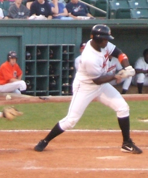 SAL All-Star Quincy Ascencion of Delmarva is snapped midswing in a recent game.