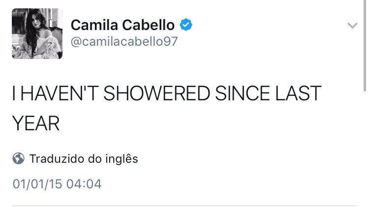 Pop Crave on Twitter: "Camila Cabello continues her " I haven't showered  last year" trend. 😩😭 https://t.co/BrSrka91j0" / Twitter