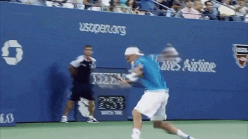 Lleyton Hewitt's signature gesture that accompanies his catch-cry 'C'Mon at the US Open: Gif