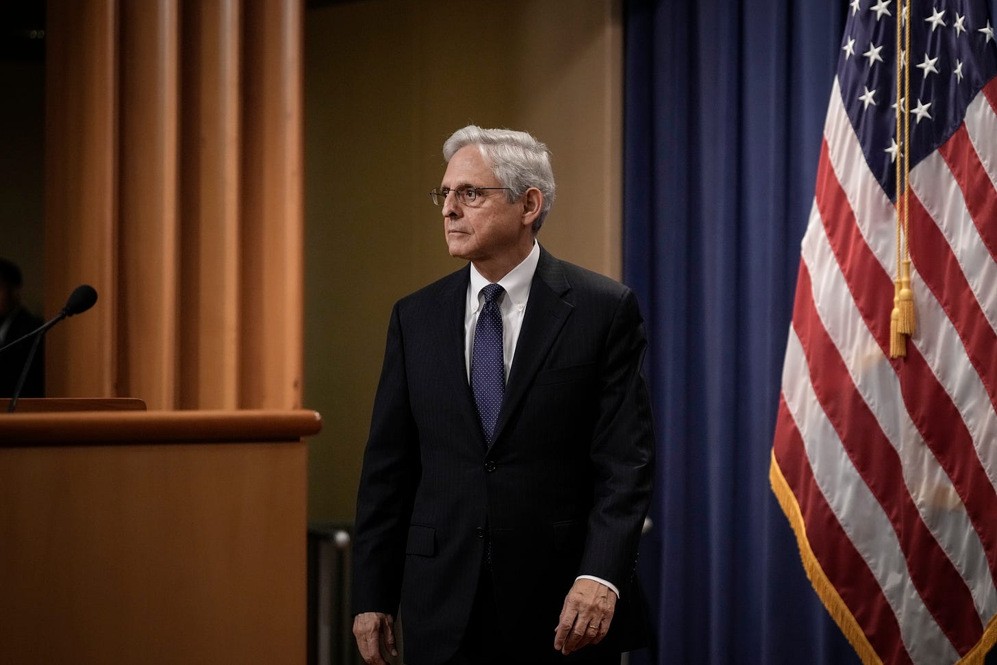 U.S. Attorney General Merrick Garland arrives to deliver a statement at the U.S. Department of Justice August 11, 2022 in Washington, DC. (Photo by Drew Angerer/Getty Images)