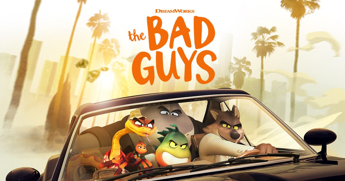 Movie banner for DreamWorks' "The Bad Guys"