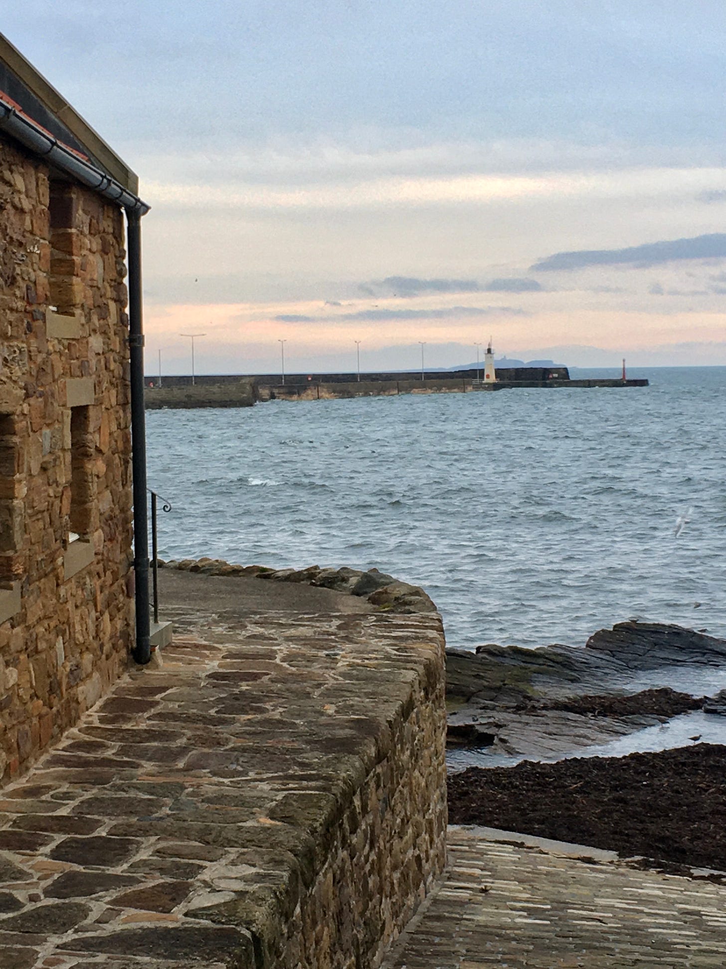 view of harbor and lighthouse