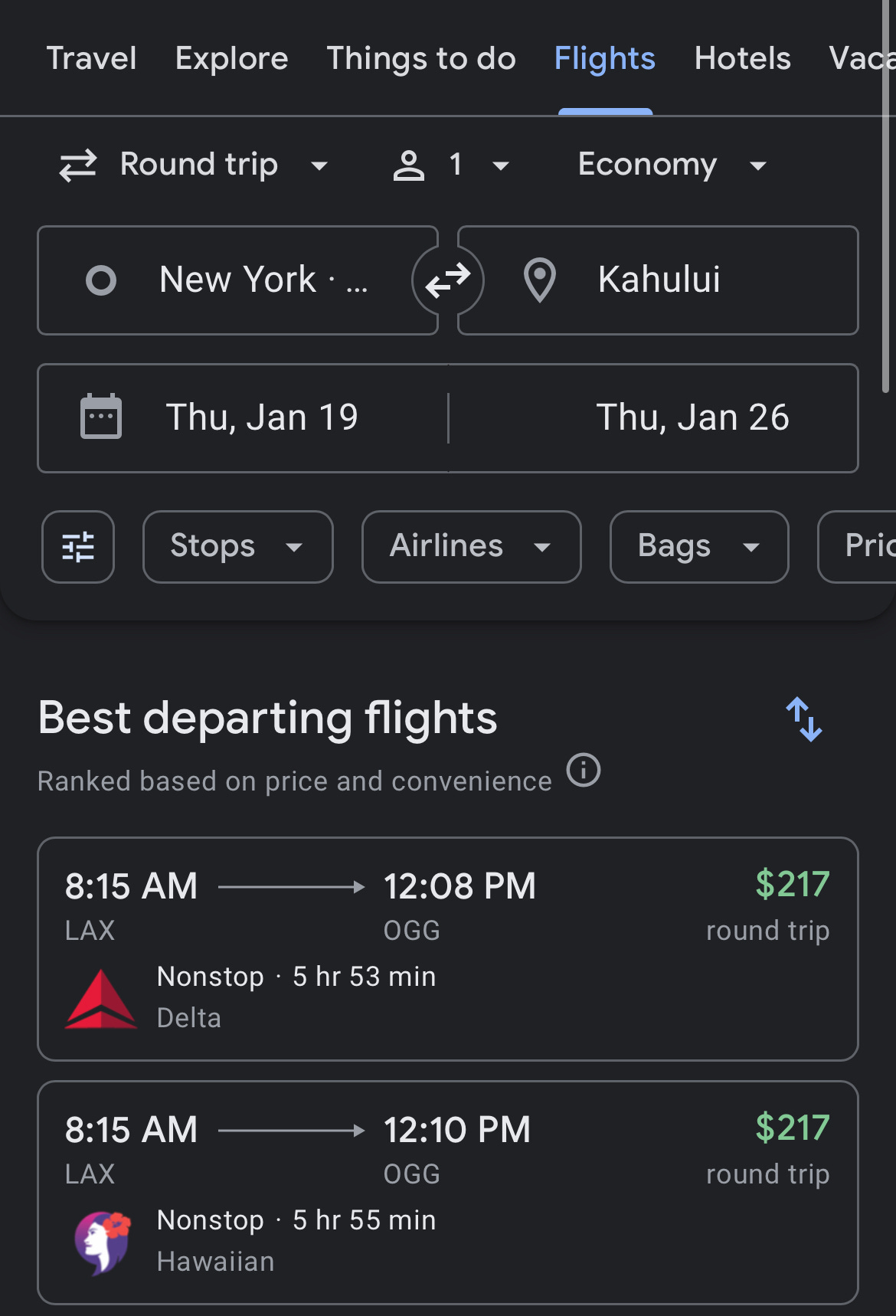 New York To Maui $217 Round Trip On Google Flights