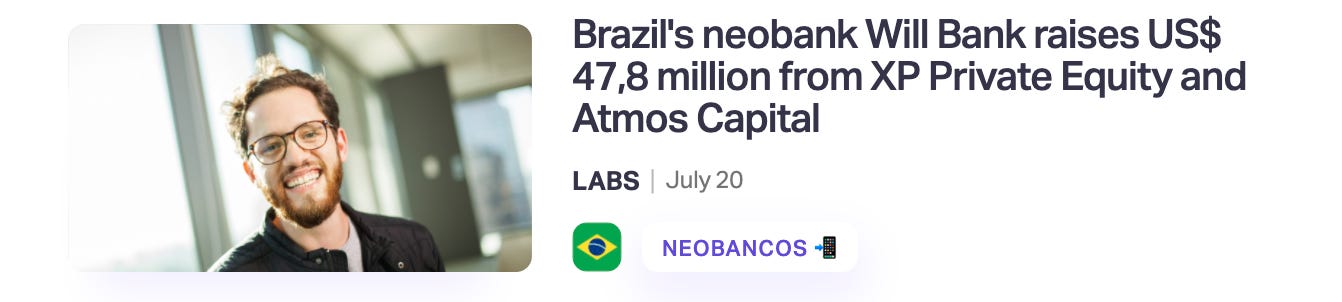 Brazil's neobank Will Bank raises US$ 47,8 million from XP Private Equity and Atmos Capital