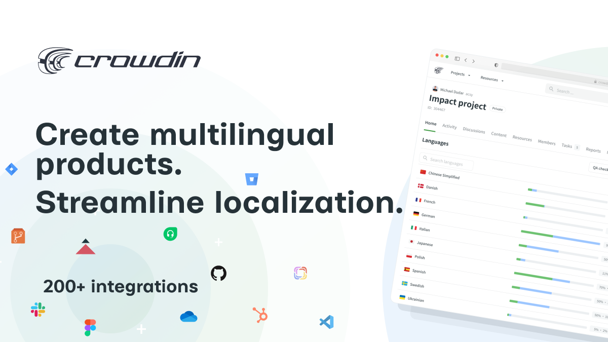 crowdin ad image. create multilingual products with crowdin.