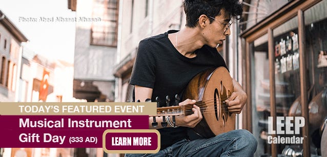 Young man playing and oud