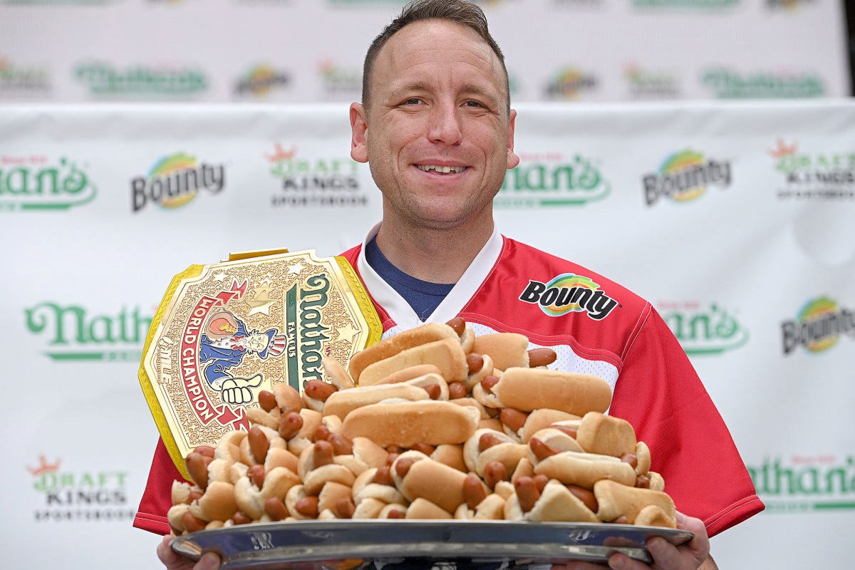 This year’s Nathan’s Hot Dog contest has special meaning for Joey Chestnut