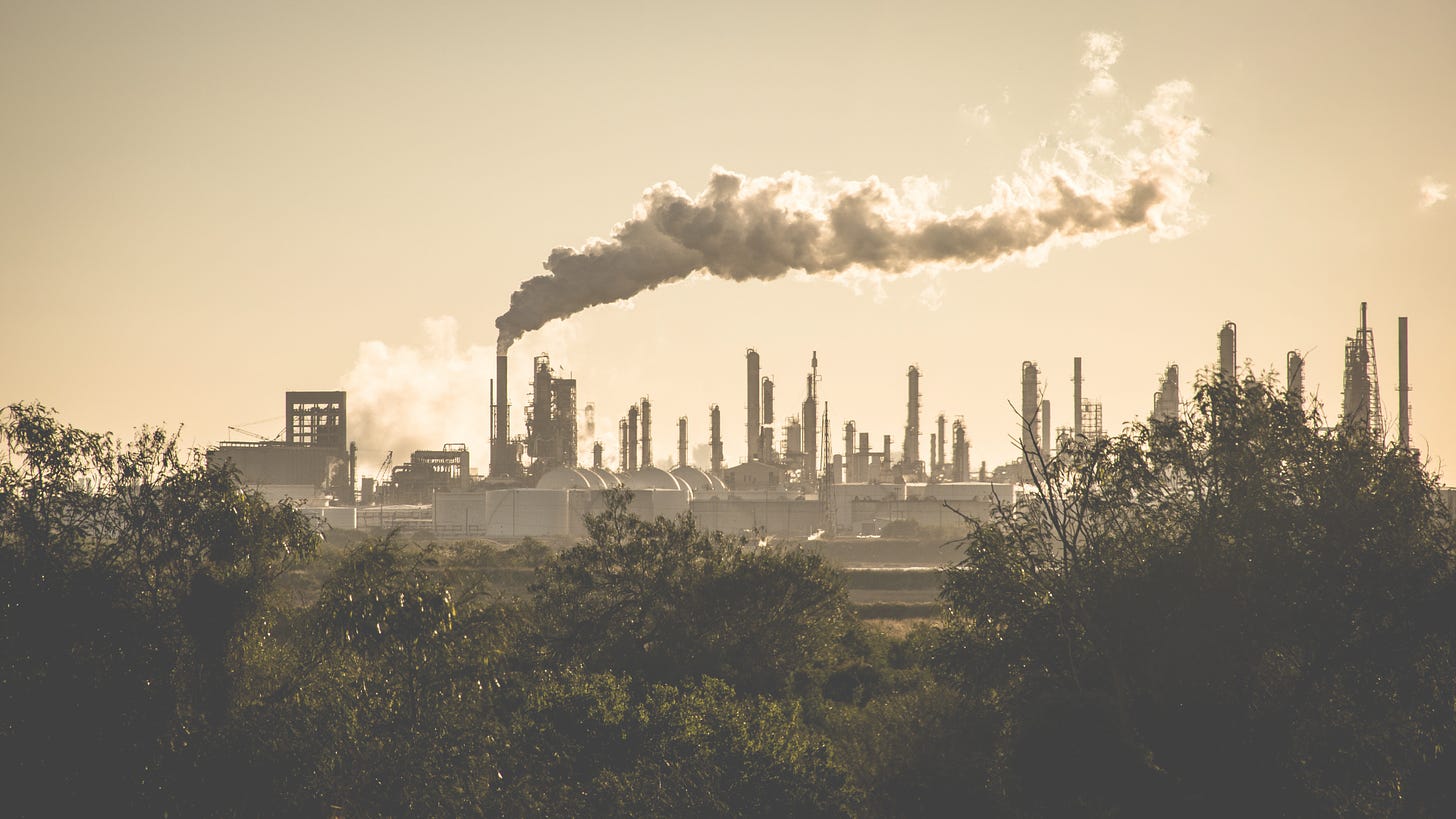 factories emitting carbon dioxide