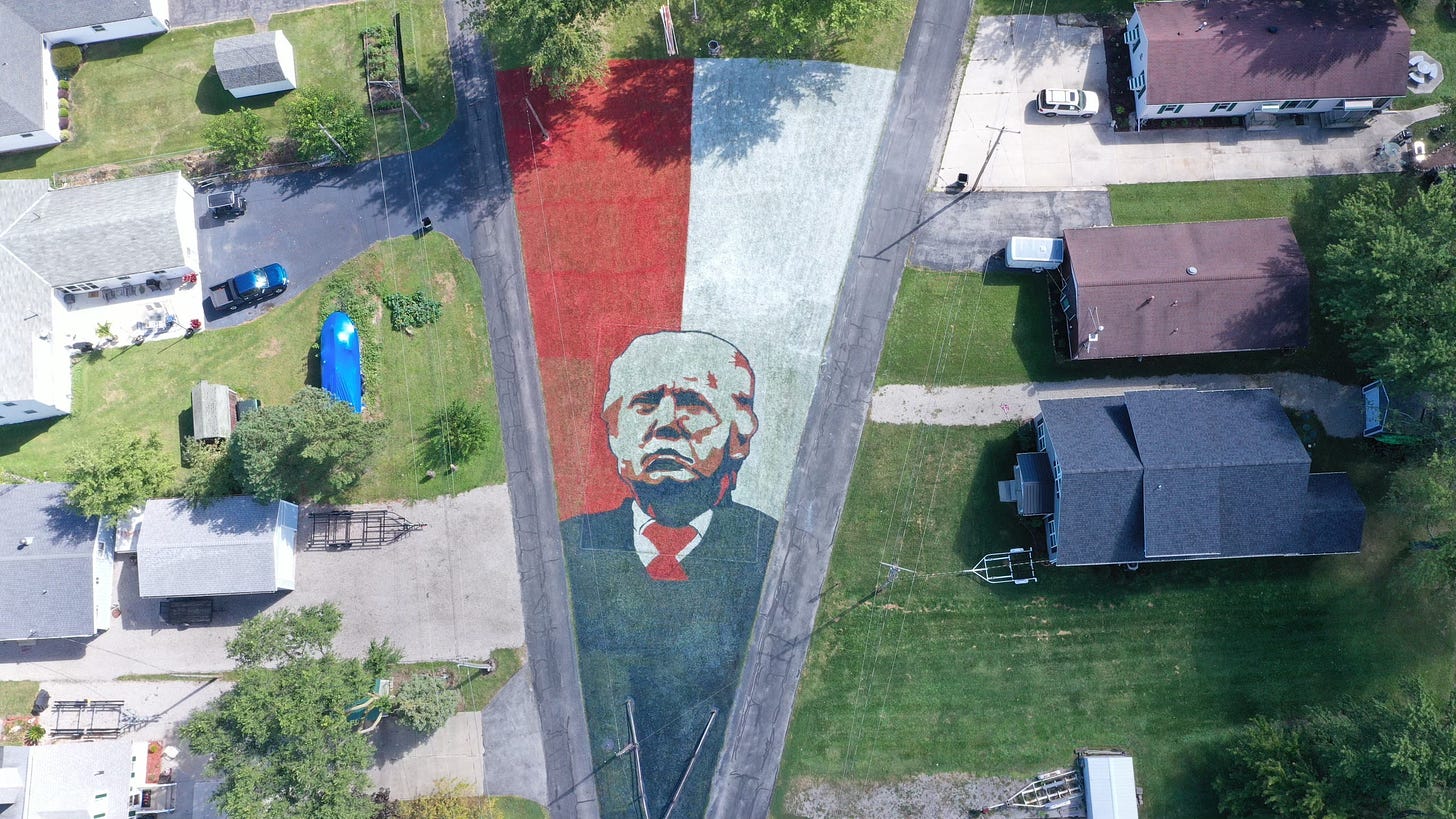 Local candidate for U.S. Congress paints huge Trump mural in yard
