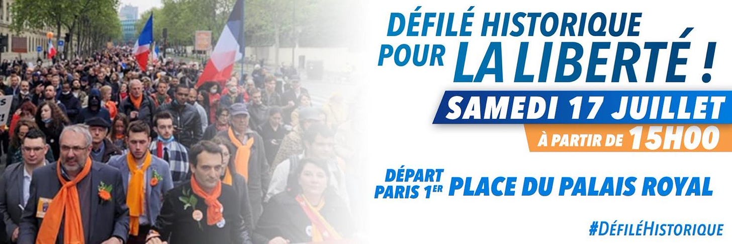 Manifestazione Parigi 17 luglio 2021
