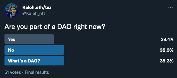 are you part of DAO question results.