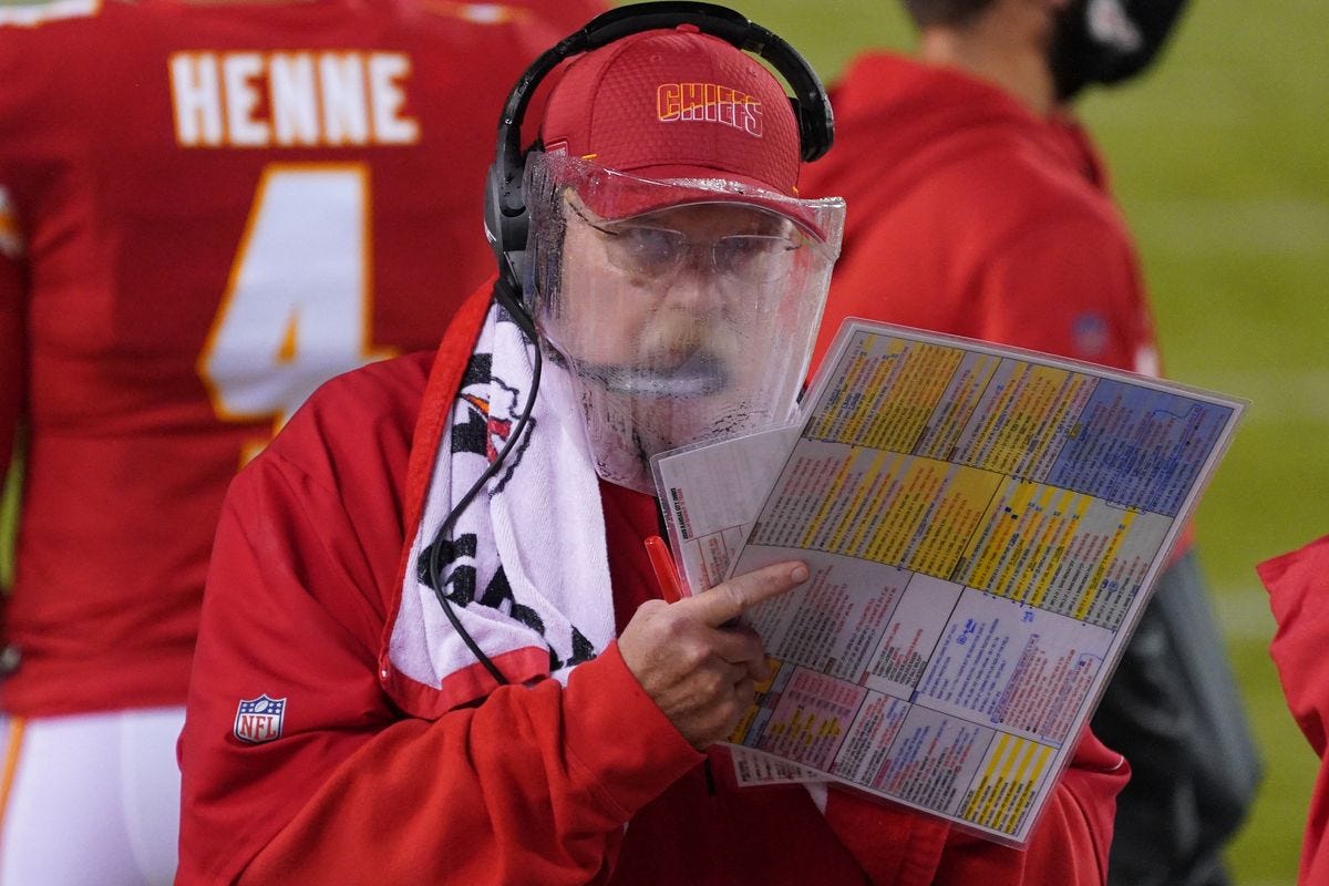 Andy Reid face shield: Chiefs coach has de-fogging product to help him in  Week 2 vs. Chargers - DraftKings Nation