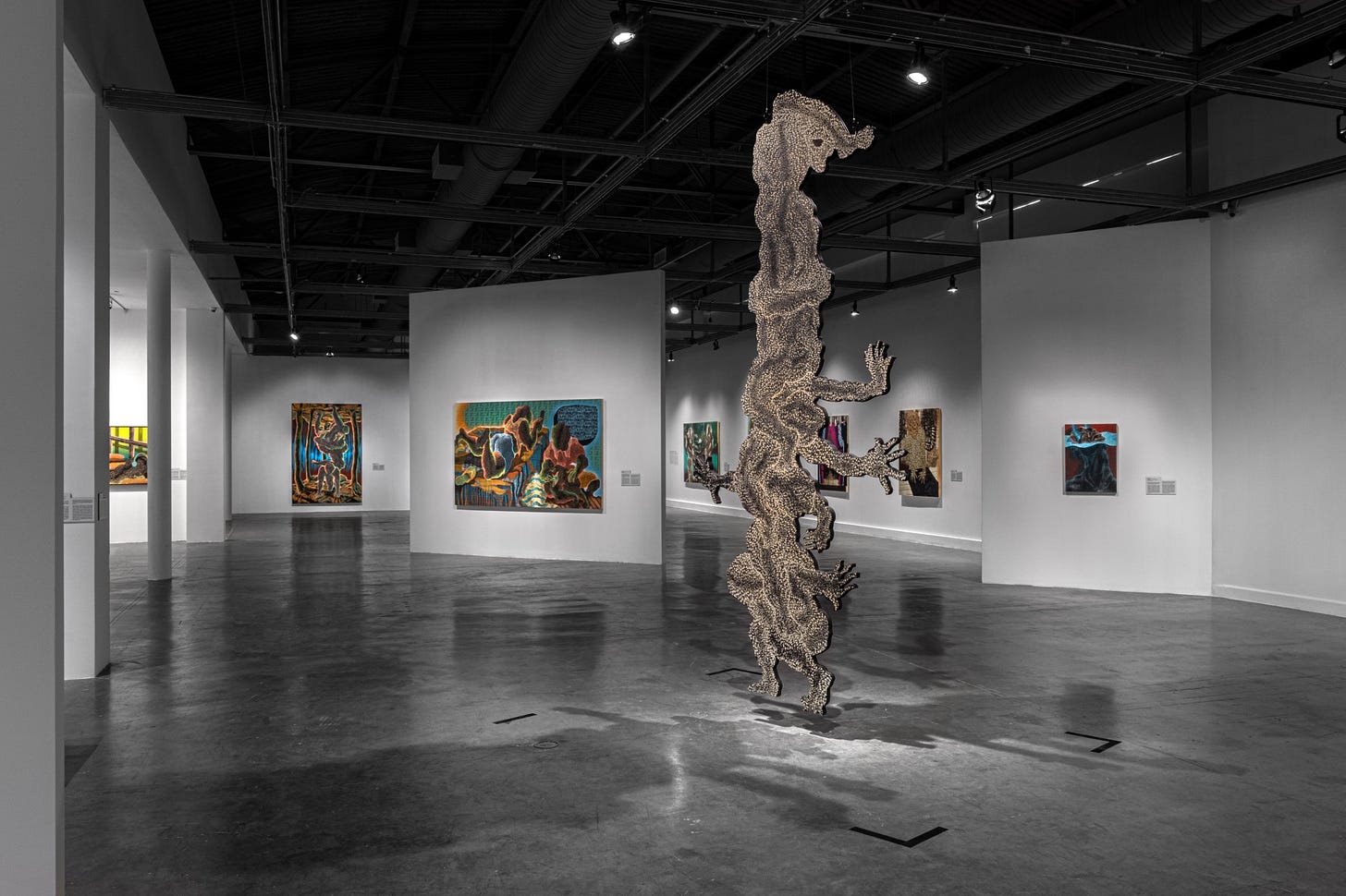 Installation view of Didier William’s 2022 exhibition “Nou Kite Tout Sa Dèyè” (“We’ve Left That All Behind”) at MOCA North Miami.