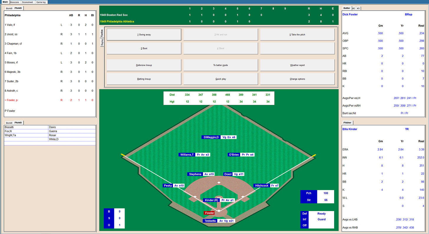 Diamond Mind Baseball Substitution