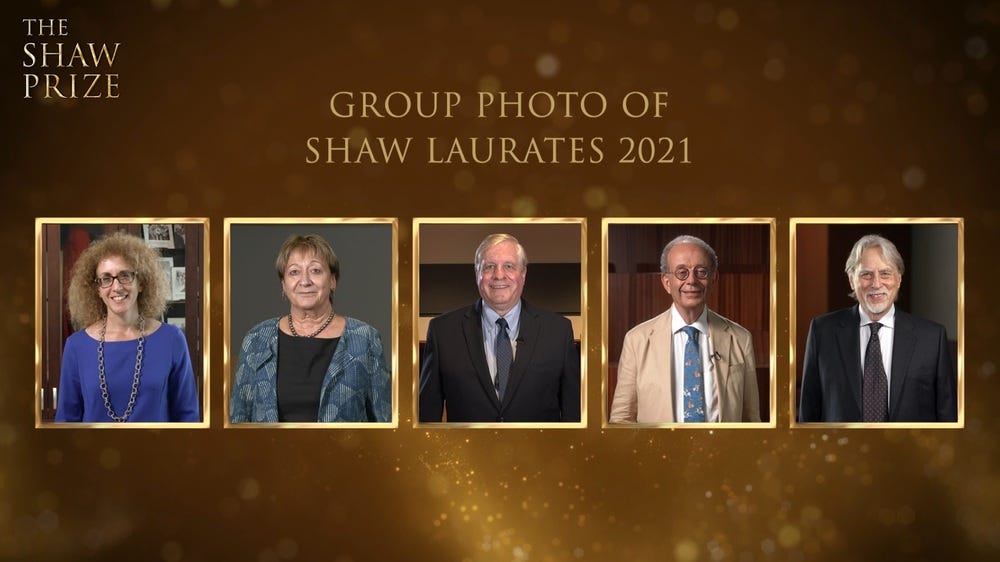 Group photo of the Shaw Laureates 2021. 