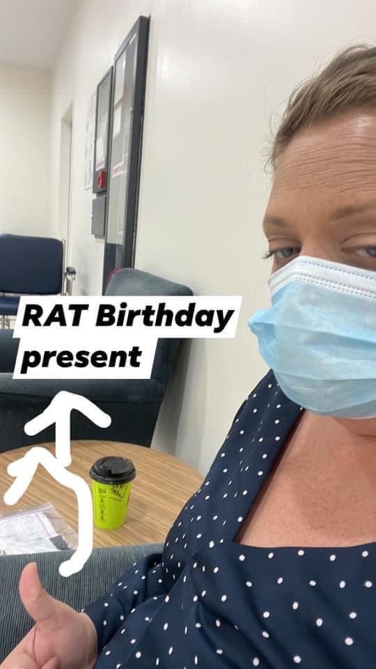 May be an image of 1 person and text that says "RAT Birthday present チ"