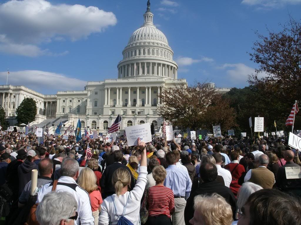 This was taken from the back of the crowd looking toward the Capitol.