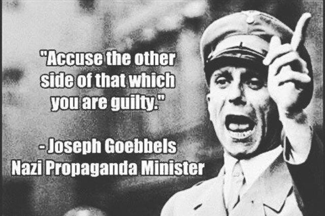 Titus on Twitter: &quot;Goebbles: “Always accuse your enemies of your own sins.”  Trump: “CLINTON KILLED EPSTEIN! “&quot;