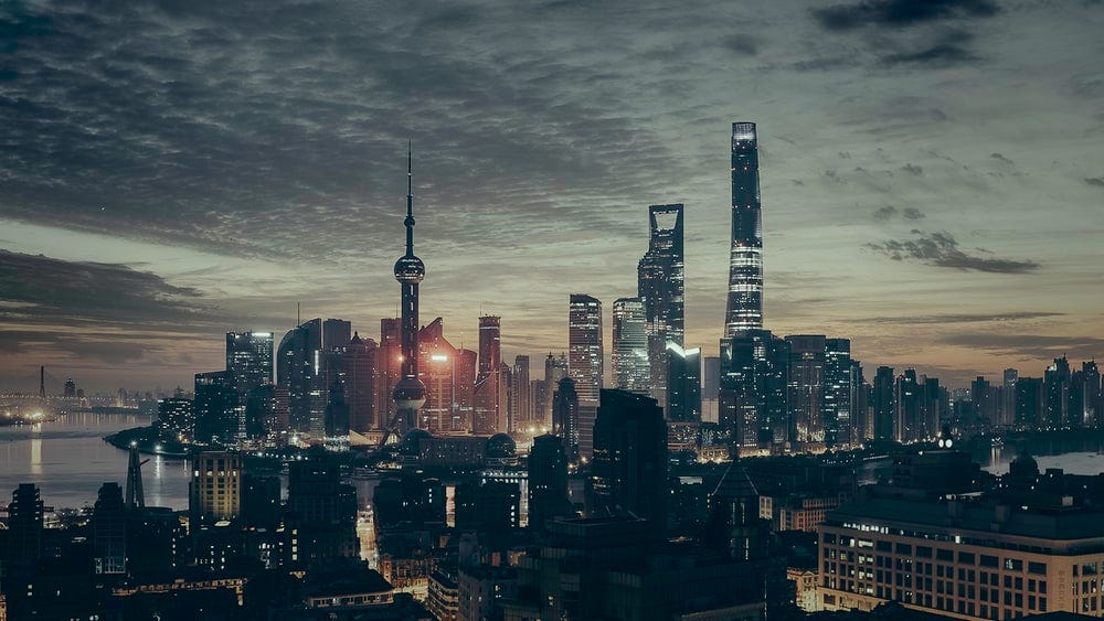Shanghai tower in night time